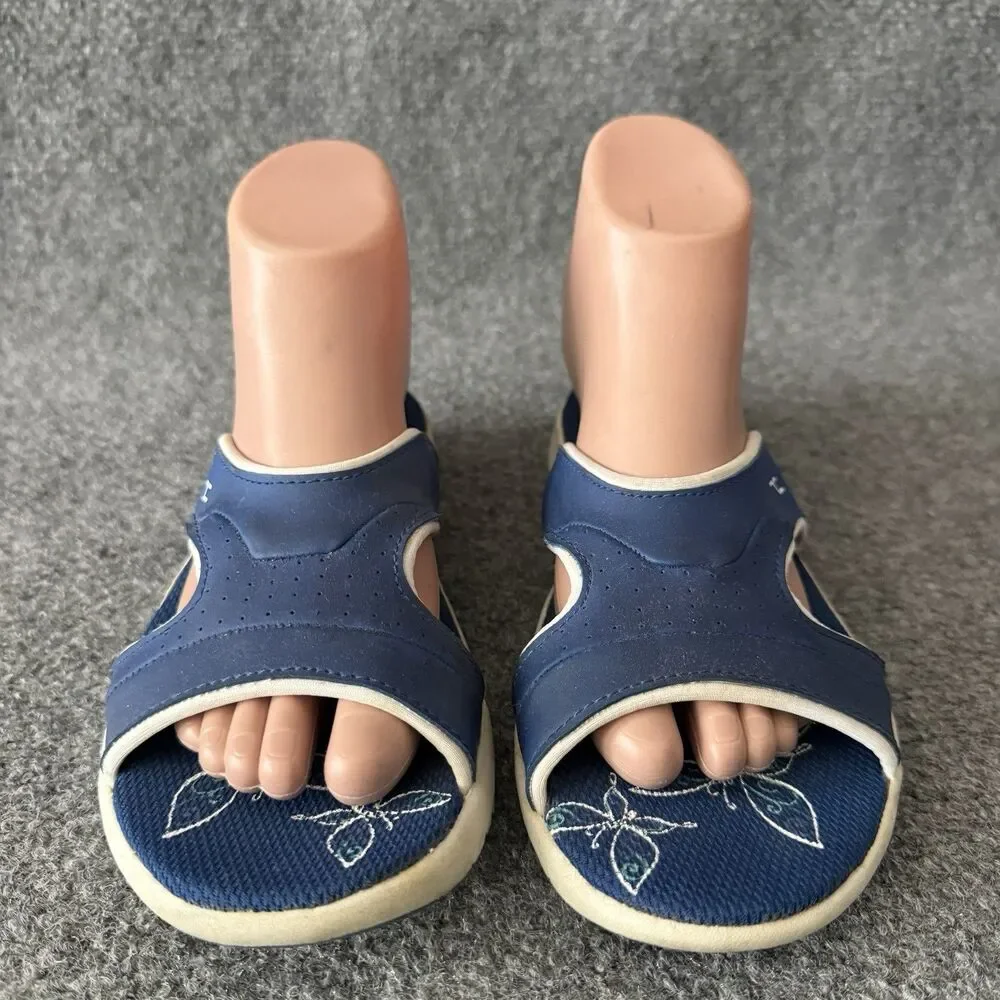 Tredz Women's Blue Sport Slide Sandals 7 Athletic Comfort Slip On Beach Sandals